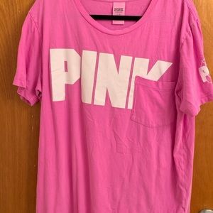 VICTORIA SECRET PINK CAMPUS SHORT SLEEVE TEE